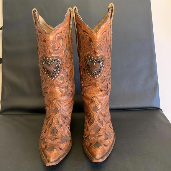 Corral Shoes - Corral Boots Western Heart Embroidery Zipper Women’s Size 6.5 M